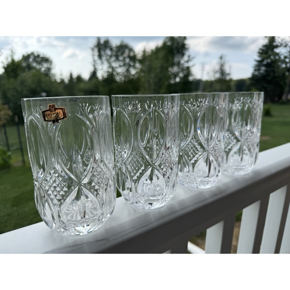Kristal Zajecar Other - Set 4 Beautiful VTG  Kristal Zajecar Medallion Highball Tumbler Crystal Glasses